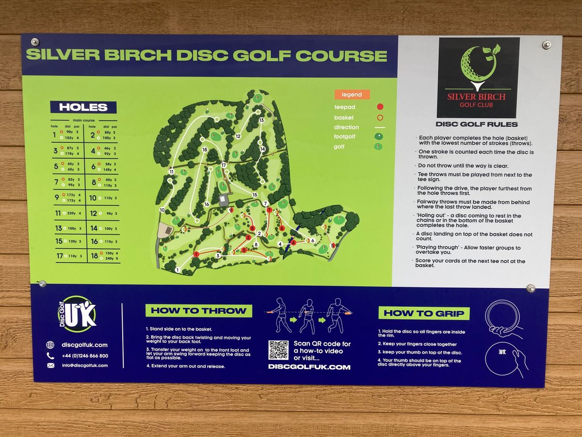Course map at the club house.
