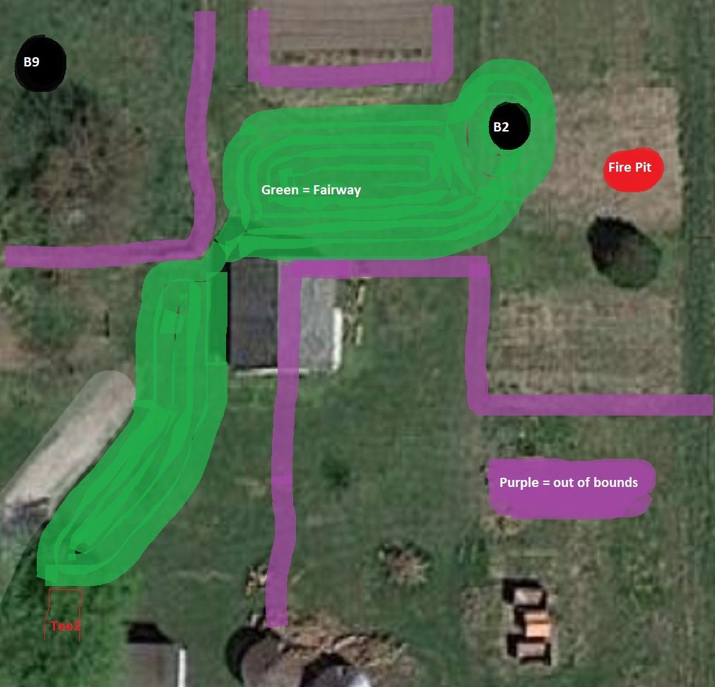 Basket 2. MUST shoot to the left (west) of corn crib)