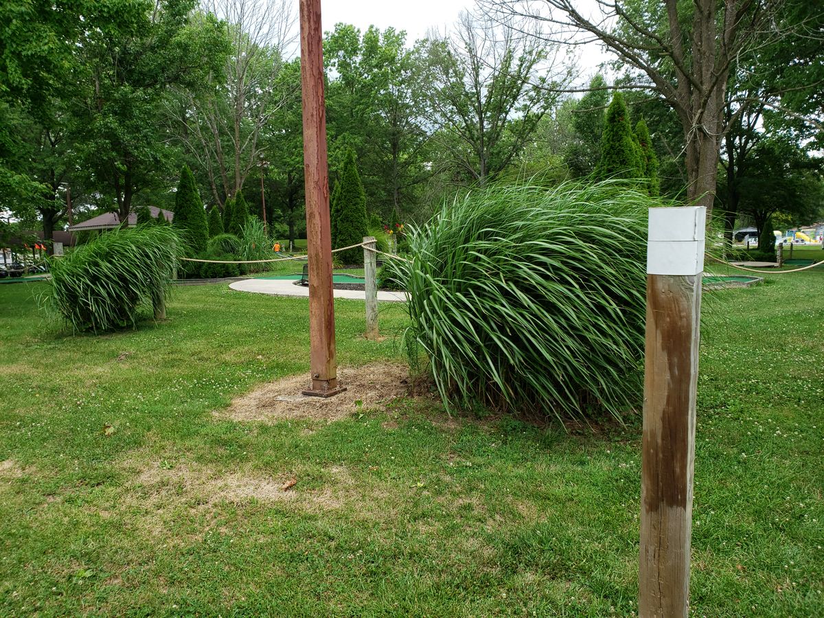 #2 Amateur Tee Sign Post facing the mini-golf course.
