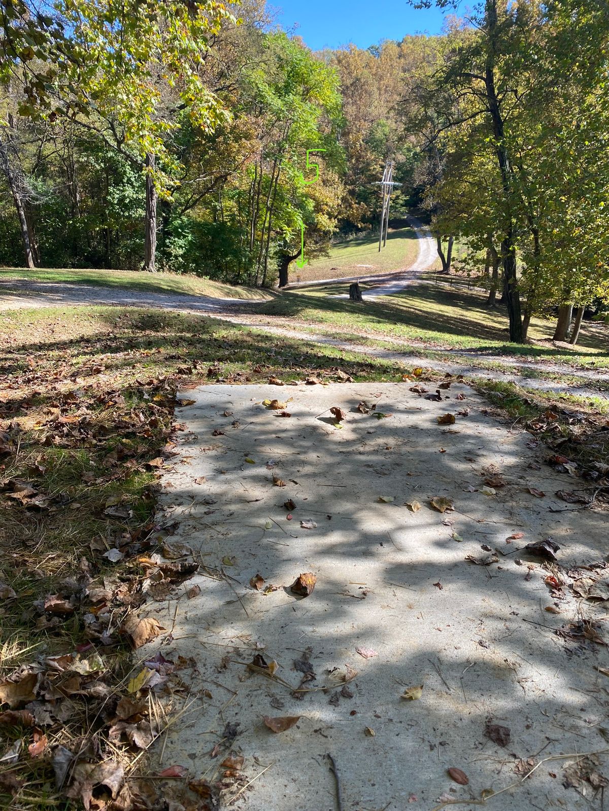 Hole 5 from tee pad