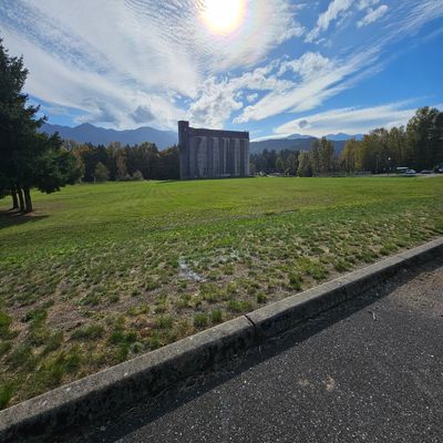 Looking through the park from parking area