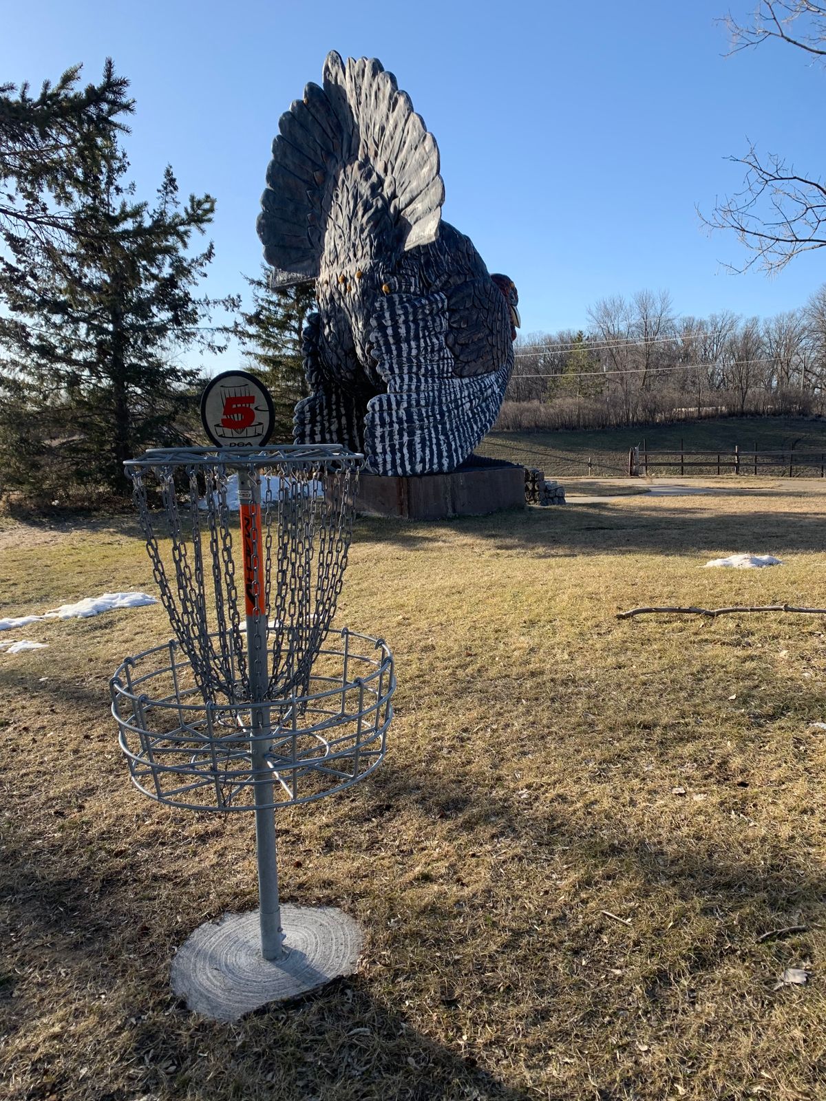View of hole 5. World’s largest turkey in the background.