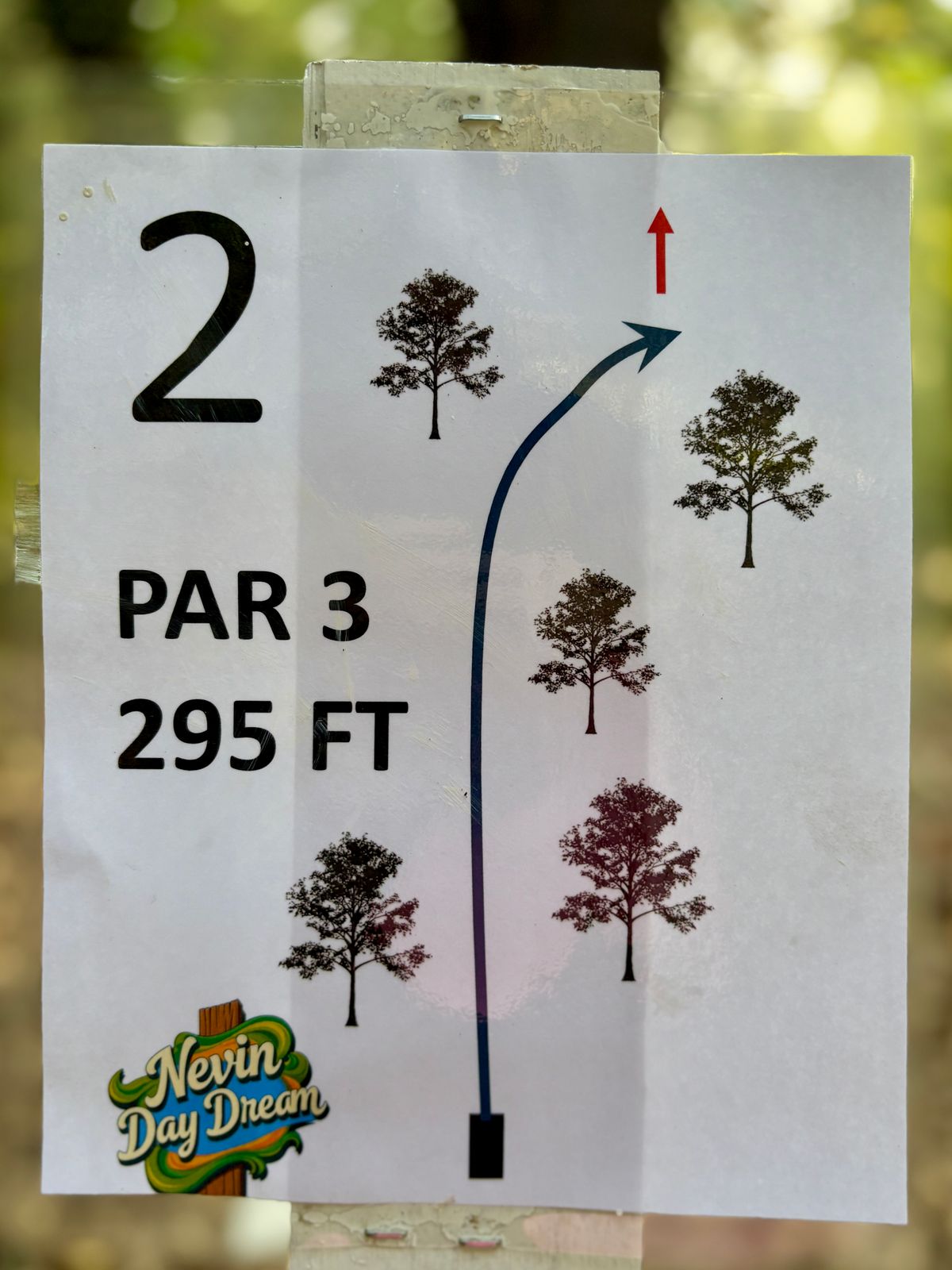 Hole 2 tee sign