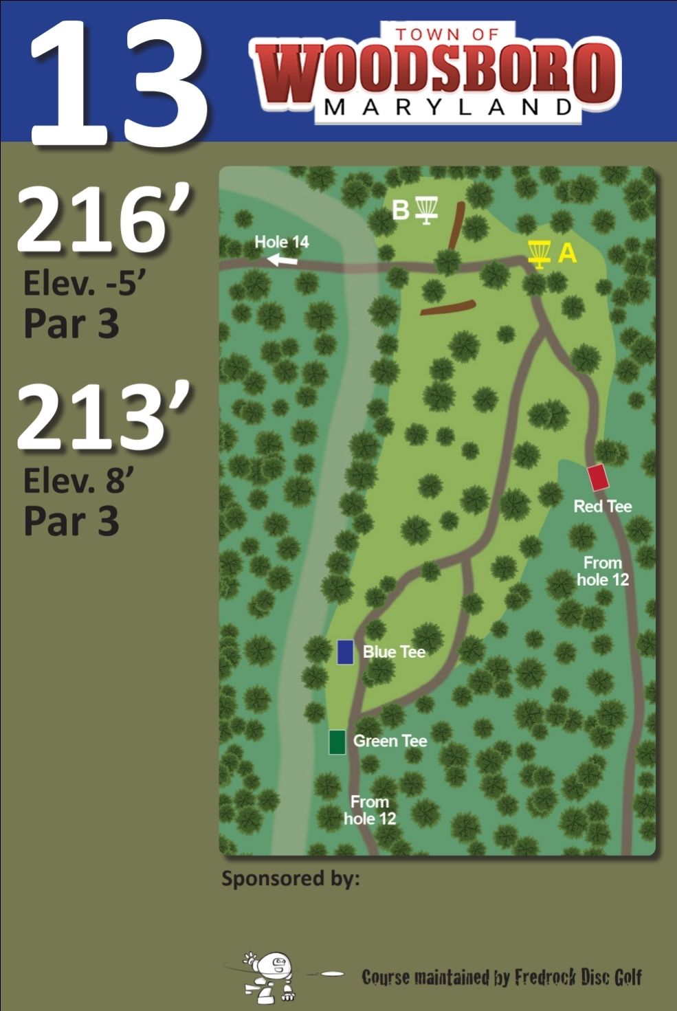 Hole 13 blue tee sign