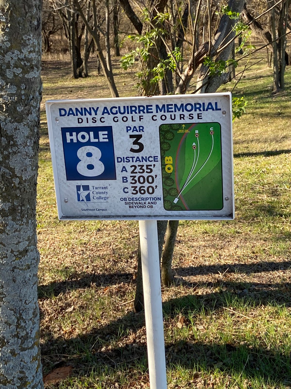 Hole 8 tee sign