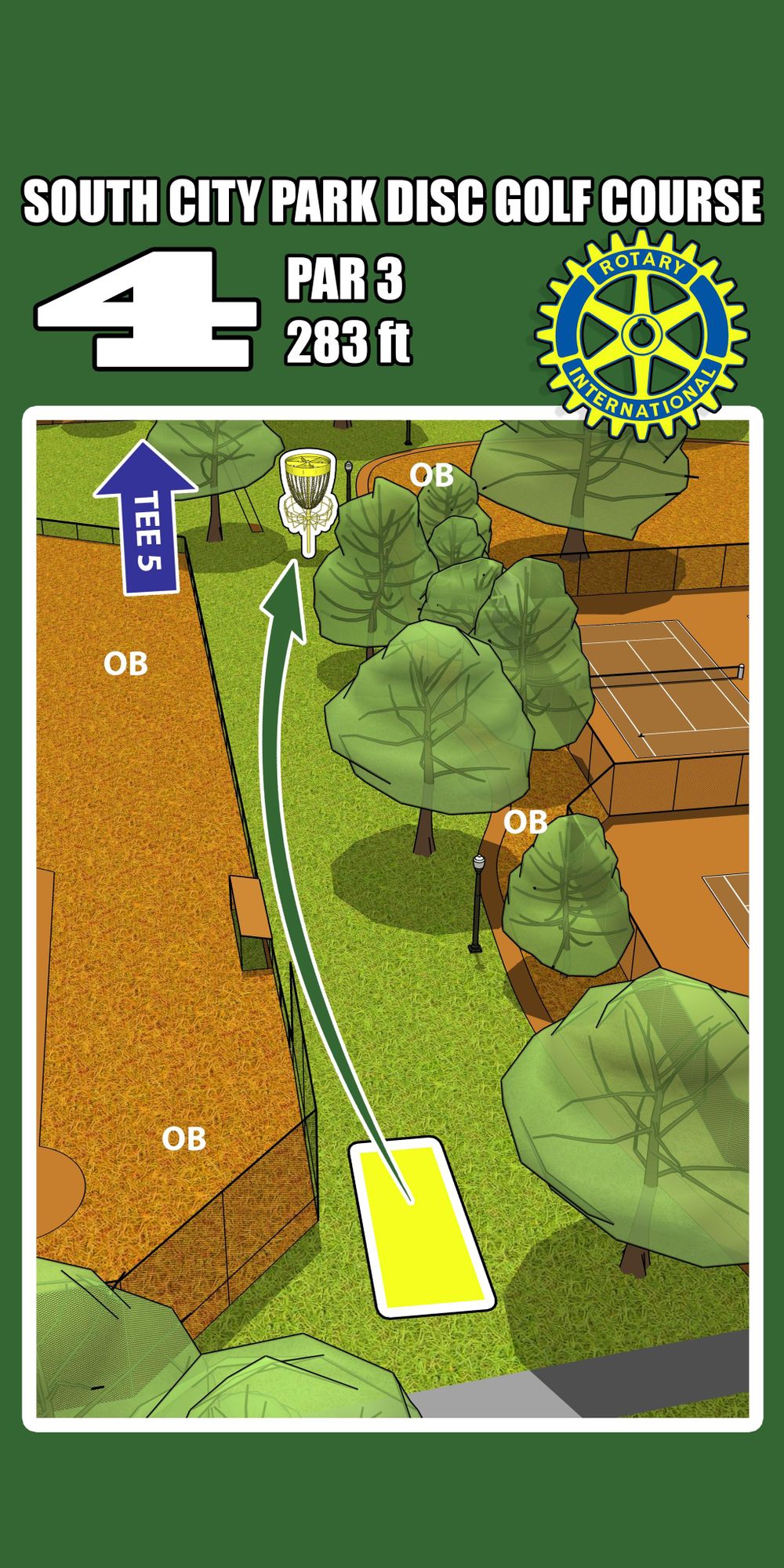 Hole 4 Tee Sign