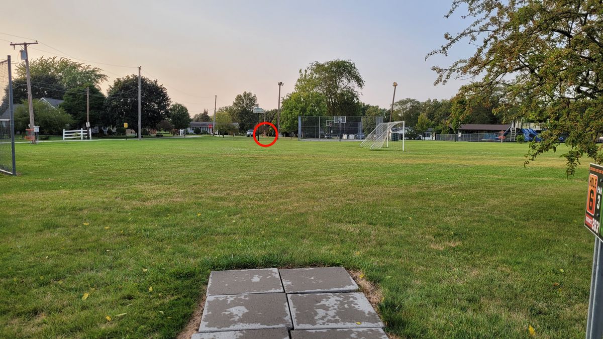 Hole 6 - OB: On/over road, on basketball court.