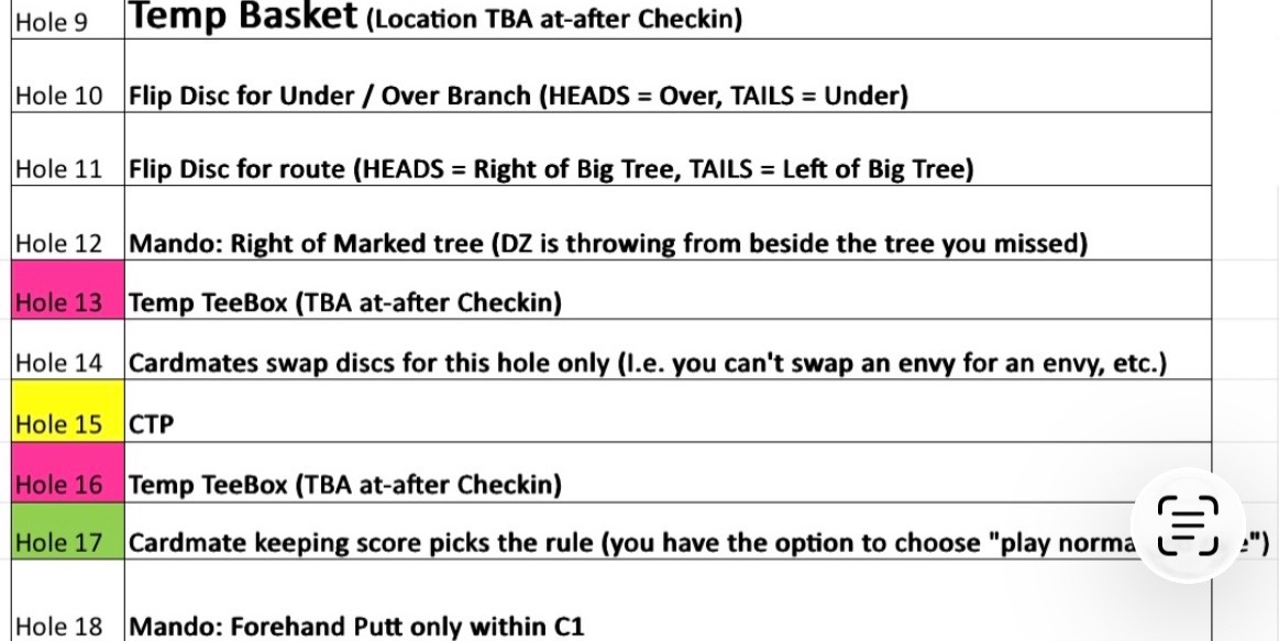Midweek Glow- Putter Only - 6:55pm Checkin begins/ 7:30ish start