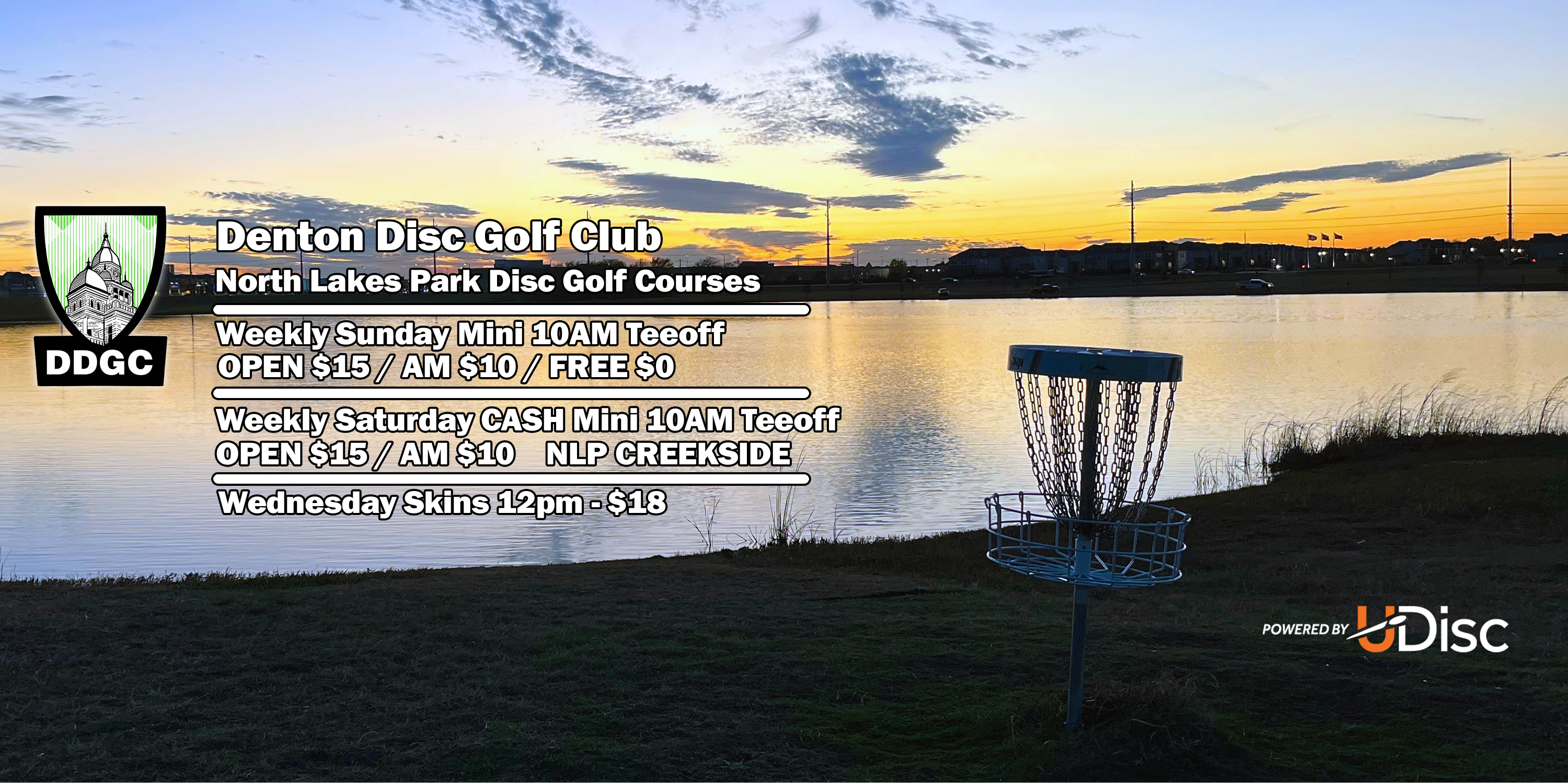 Denton Disc Golf Club - Weekly Sunday Mini - Lakeside